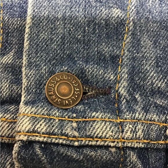 Levi’s Jean Jacket Vintage Trucker Style Made In U.S.A 71506-0214 Size 42L - Picture 11 of 15